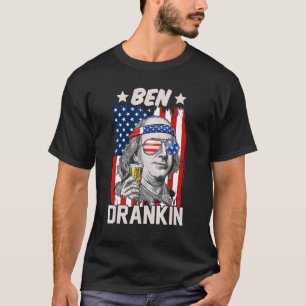 Ben Drankin Beer 4. Juli American Flag Patriot T-Shirt