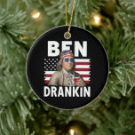 Ben Drankin Beer 4. Juli Vintage Fahne Funny Keramik Ornament<br><div class="desc">Ben Drankin Beer 4. Juli Vintage Fahne Funny</div>