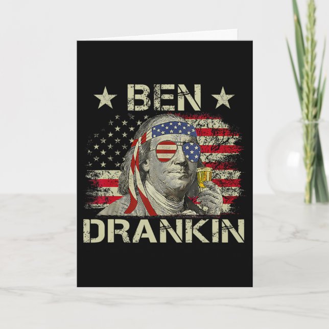 Ben Drankin Benjamin Franklin 4. Juli Lustig Dr Karte (Vorderseite)