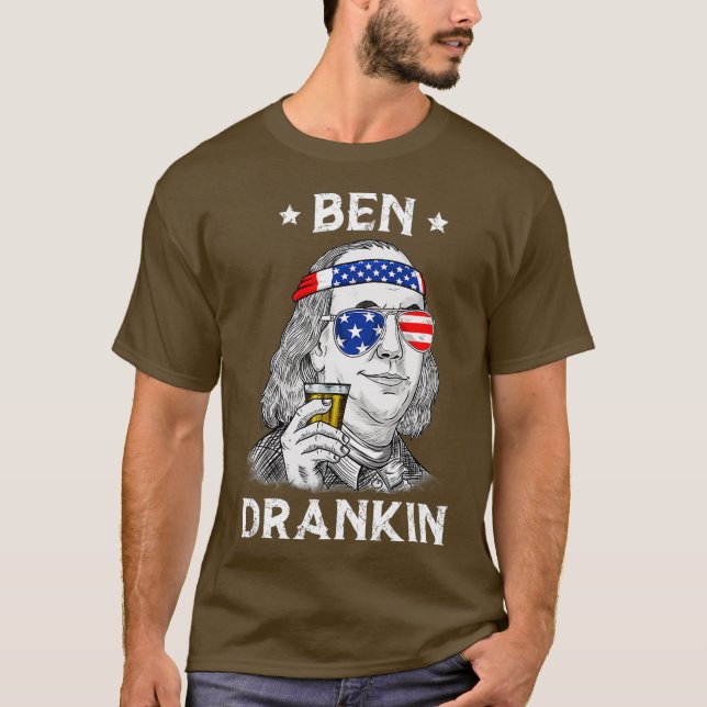 Ben Drankin Benjamin Franklin am 4. Juli T-Shirt (Vorderseite)