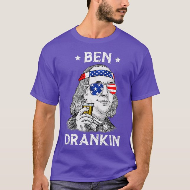 Ben Drankin Benjamin Franklin am 4. Juli T-Shirt (Vorderseite)