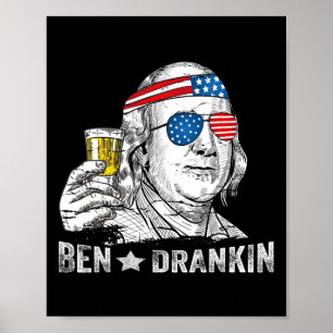 Ben Drankin - Benjamin Franklin trinkt Bier - 4t Poster