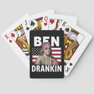 Ben Drankin Bier 4. Juli Vintage-Flagge Lustig Spielkarten