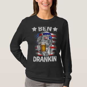 Ben Drankin Drinking Beer Benjamin Fra 4. Juli T-Shirt