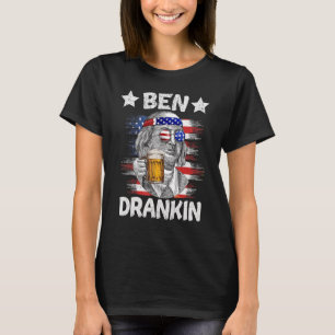 Ben Drankin Drinking Beer Benjamin Fra 4. Juli T-Shirt