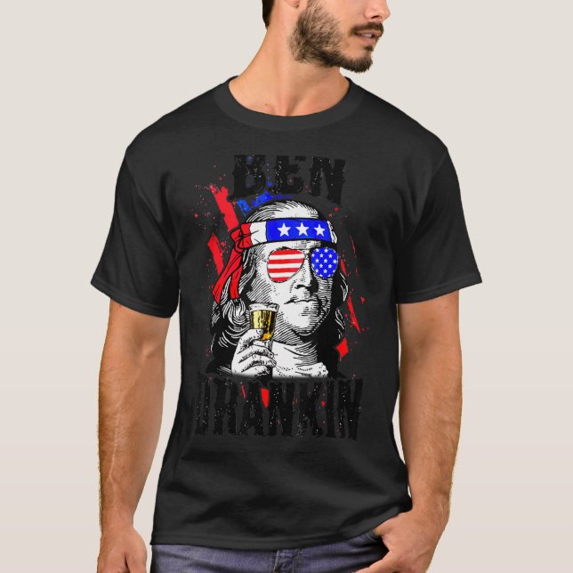 Ben Drankin Drinking Team Beer Benjamin Franklin 4 T-Shirt (Vorderseite)