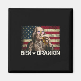 Ben Drankin Funny Beer 4. Juli Retro US-Flagge Magnet