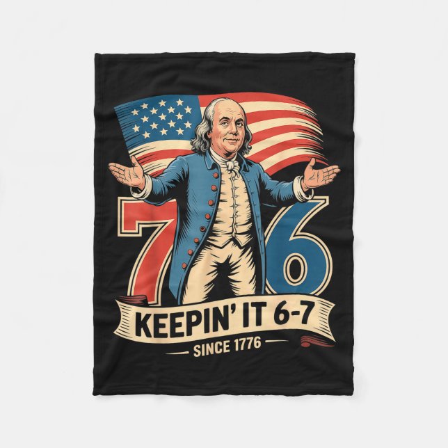 Ben Franklin 67 Meme Keen It 7-6 History Teacher S Fleecedecke (Vorderseite)