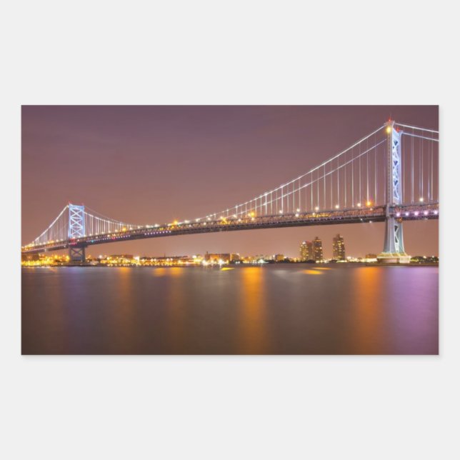 Ben Franklin Bridge Rechteckiger Aufkleber (Vorderseite)