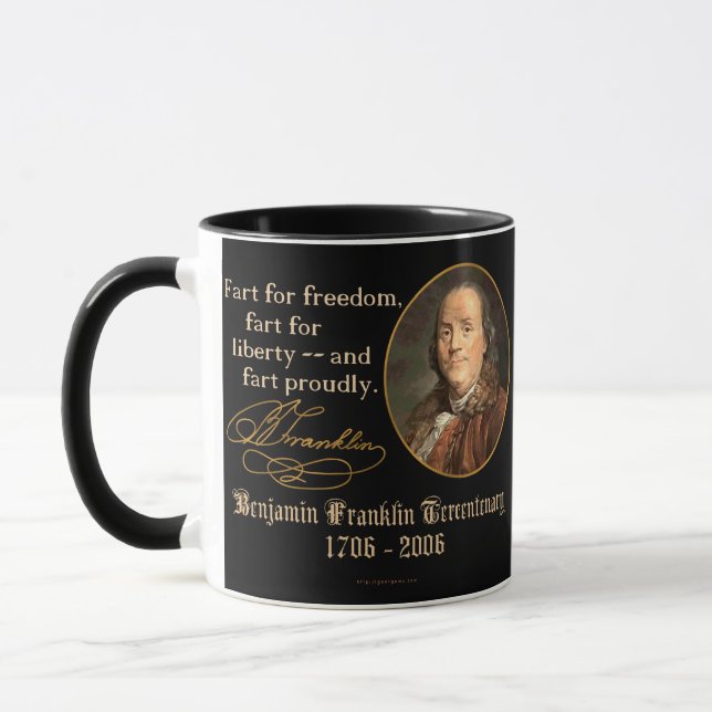 Ben Franklin - Furz stolz Tasse (Links)