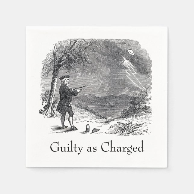Ben Franklin Guilty als Anklage Serviette (Vorderseite)