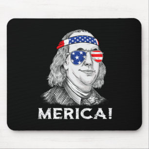 Ben Franklin Merica USA Boys Girls Kind Mousepad