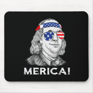 Ben Franklin Merica USA Boys Girls Kind Mousepad