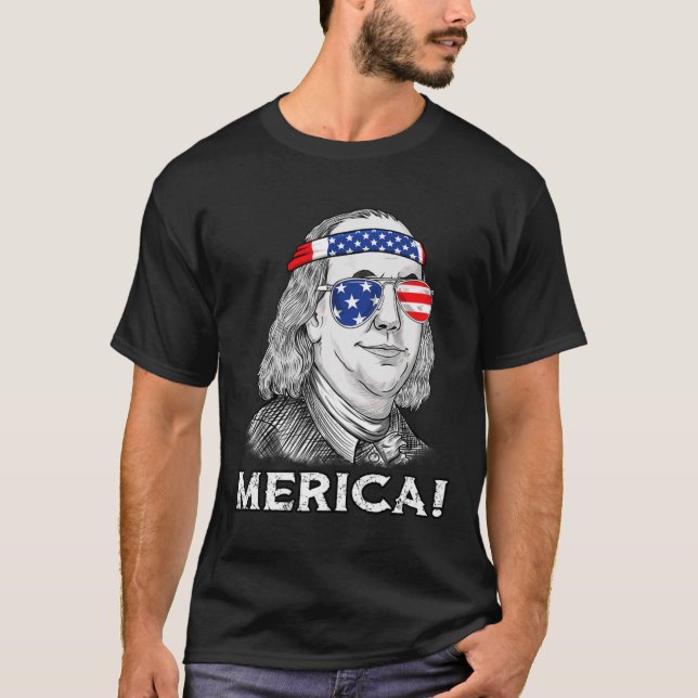Ben Franklin Merica USA Boys Girls Kind T-Shirt (Vorderseite)