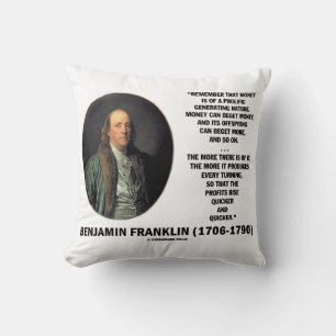 Ben Franklin Money Prolific Generating Nature Kissen