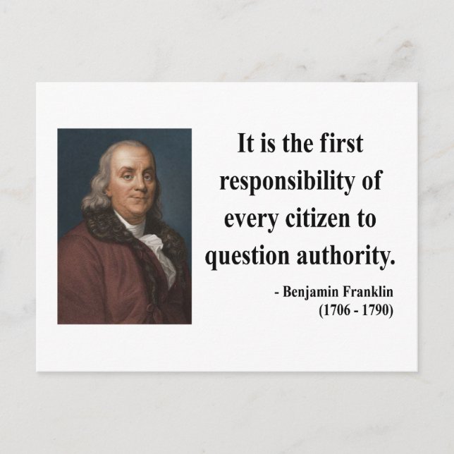 Ben Franklin Quote 3b Postkarte (Vorderseite)