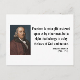 Ben Franklin Quote 4b Postkarte