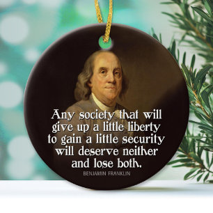 Ben Franklin Quote Keramikornament