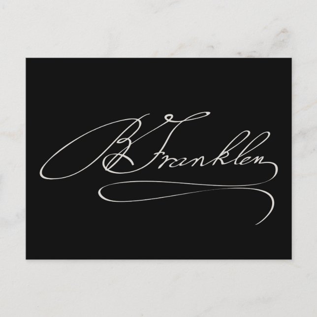 Ben Franklin Signature Postkarte (Vorderseite)