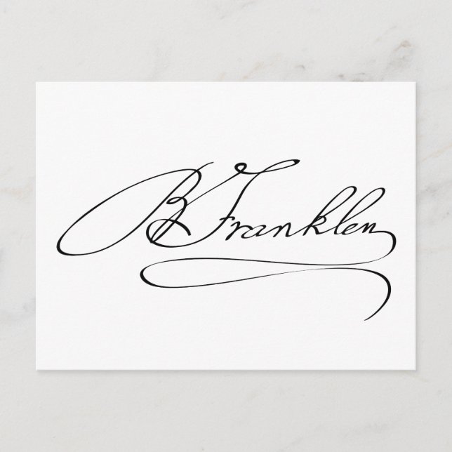 Ben Franklin Signature Postkarte (Vorderseite)