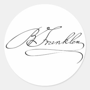 Ben Franklin Signature Runder Aufkleber