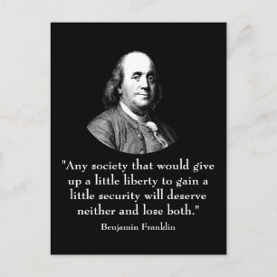 Ben Franklin und Quote Postkarte