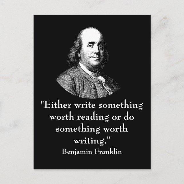 Ben Franklin und Quote Postkarte (Vorderseite)