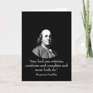 Ben Franklin und Zitat Karte