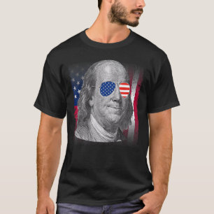 Ben Franklin USA Flag Patriotic American Flag 4. T-Shirt