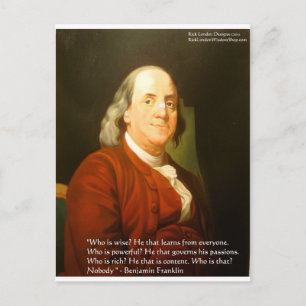 Ben Franklin (Was ist weise) Zitate Geschenke & Ka Postkarte