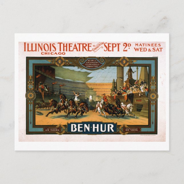 Ben Hur - Broadway Play Poster Postkarte (Vorderseite)
