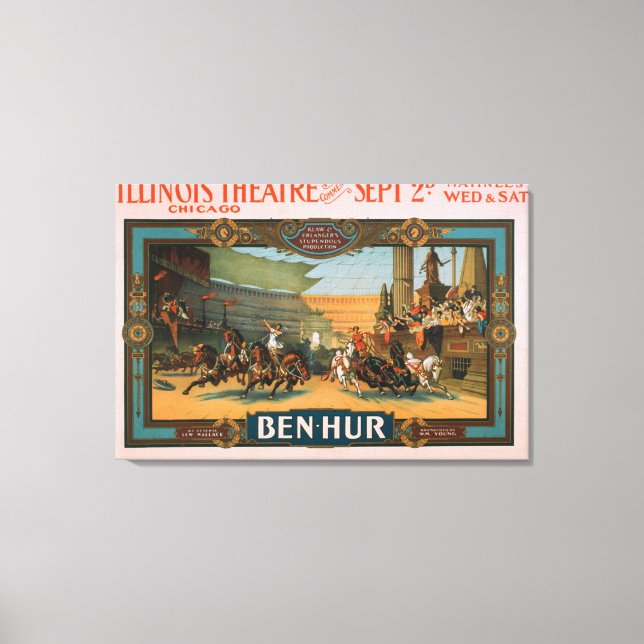 Ben-Hur in Chicagos Illinois-Theaterposter Leinwanddruck (Vorderseite)