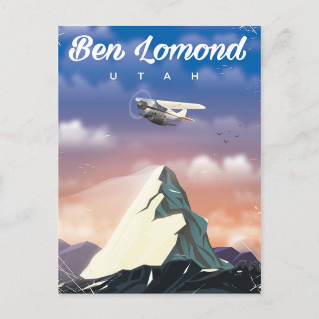 Ben Lomond, Utah Reiseplakat Postkarte (Vorderseite)