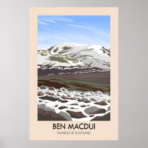 Ben Macdui Munros von Schottland Reiseplakat Poster