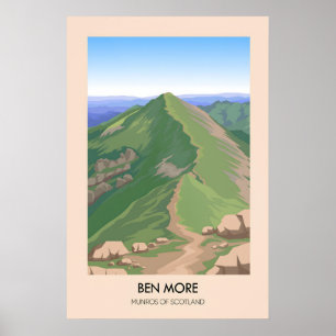 Ben More Munros von Schottland Reiseplakat Poster