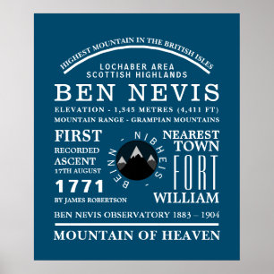 Ben Nevis, Mountain Expeditions Information Poster