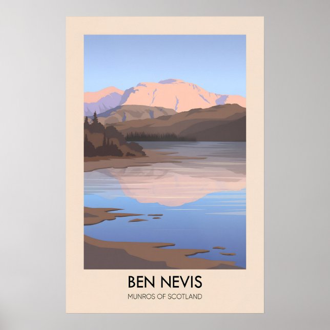 Ben Nevis Munros von Schottland Reiseplakat Poster (Vorne)