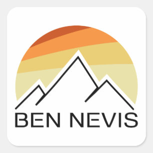 Ben Nevis Retro Quadratischer Aufkleber