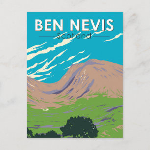 Ben Nevis Schottland Reise Kunst Vintage Postkarte
