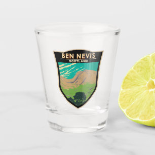 Ben Nevis Scotland Travel Art Vintag Schnapsglas