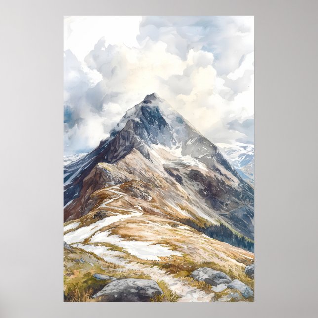 Ben Nevis Wasserfarbenposter Wasserfarbe 1 Poster (Vorne)