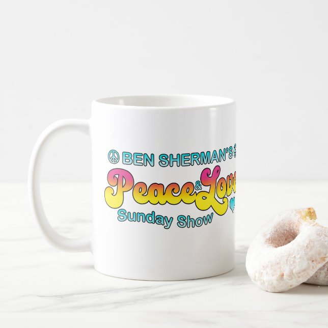 Ben Shermans "Peace & Liebe Sunday Show" Kaffeetasse (Mit Donut)