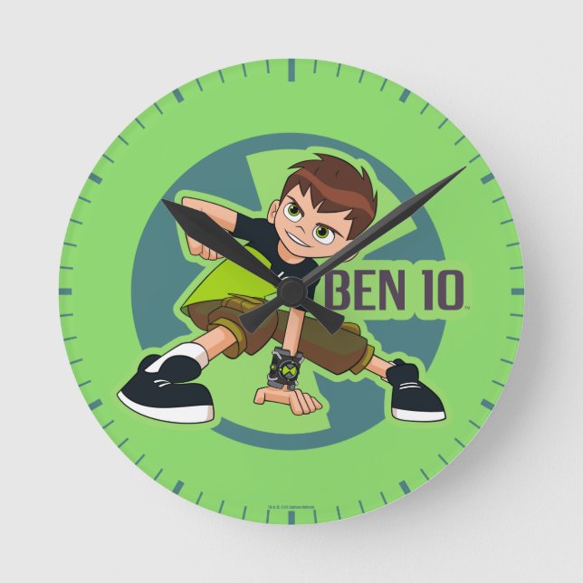 Ben Tennyson Omnitrix Graphic Runde Wanduhr (Vorderseite)