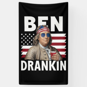 Ben trank Bier am 4. Juli Vintage-Flagge Lustig Banner