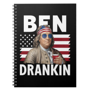 Ben trank Bier am 4. Juli Vintage-Flagge Lustig Notizblock