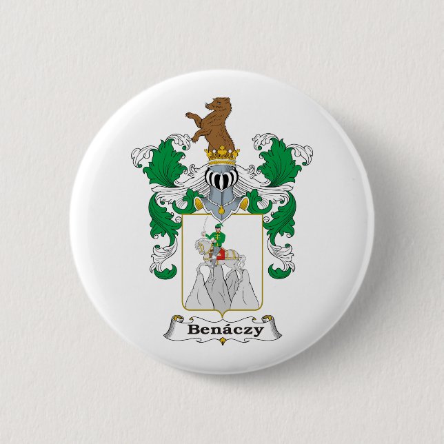 Benaczy Familien-ungarisches Wappen Button (Vorderseite)