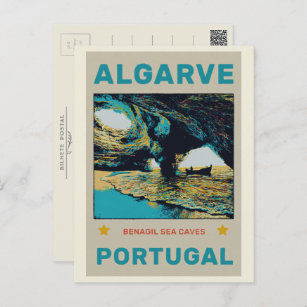 Benagil Höhlen Abbildung Algarve Portugal Postkarte