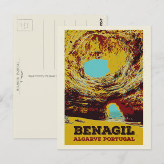 Benagil Höhlenmalerei Algarve Portugal Postkarte