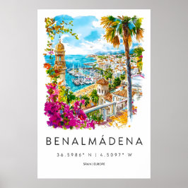 Benalmadena Aquarell 1 Poster