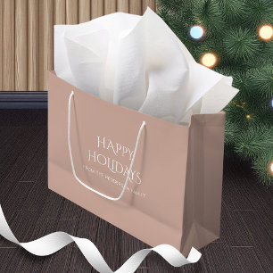 Benannt Boho Pink Happy Holidays Farbe D2AFA1 Große Geschenktüte